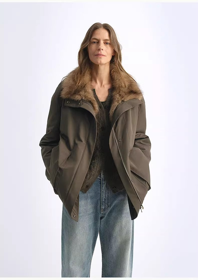 Firelady Fur Women's down fur parka Coyote and Raccoon Fur Collar-“The long night is coming”