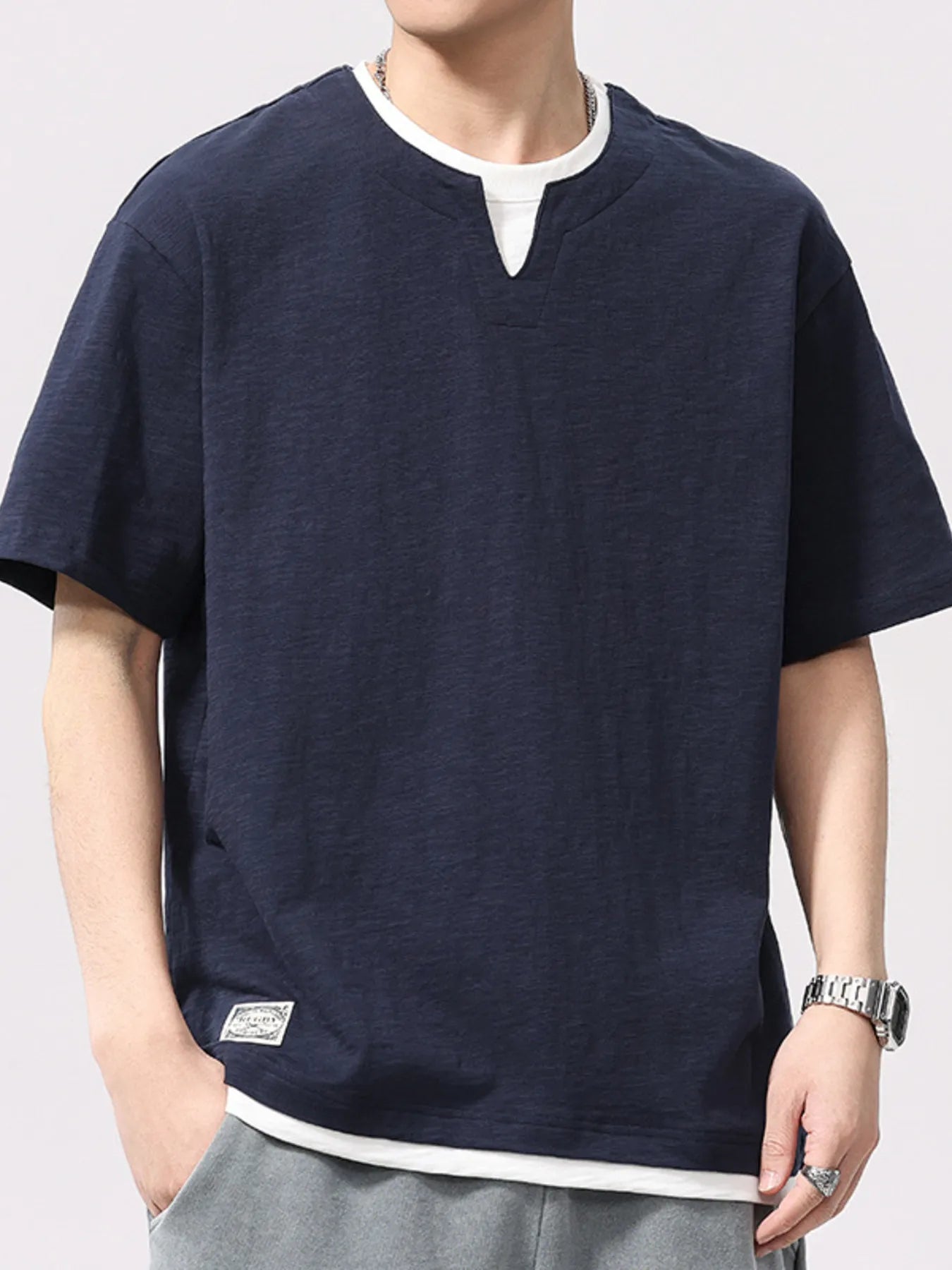 Men's Plus Size Round Neck Half Sleeve T-Shirt
