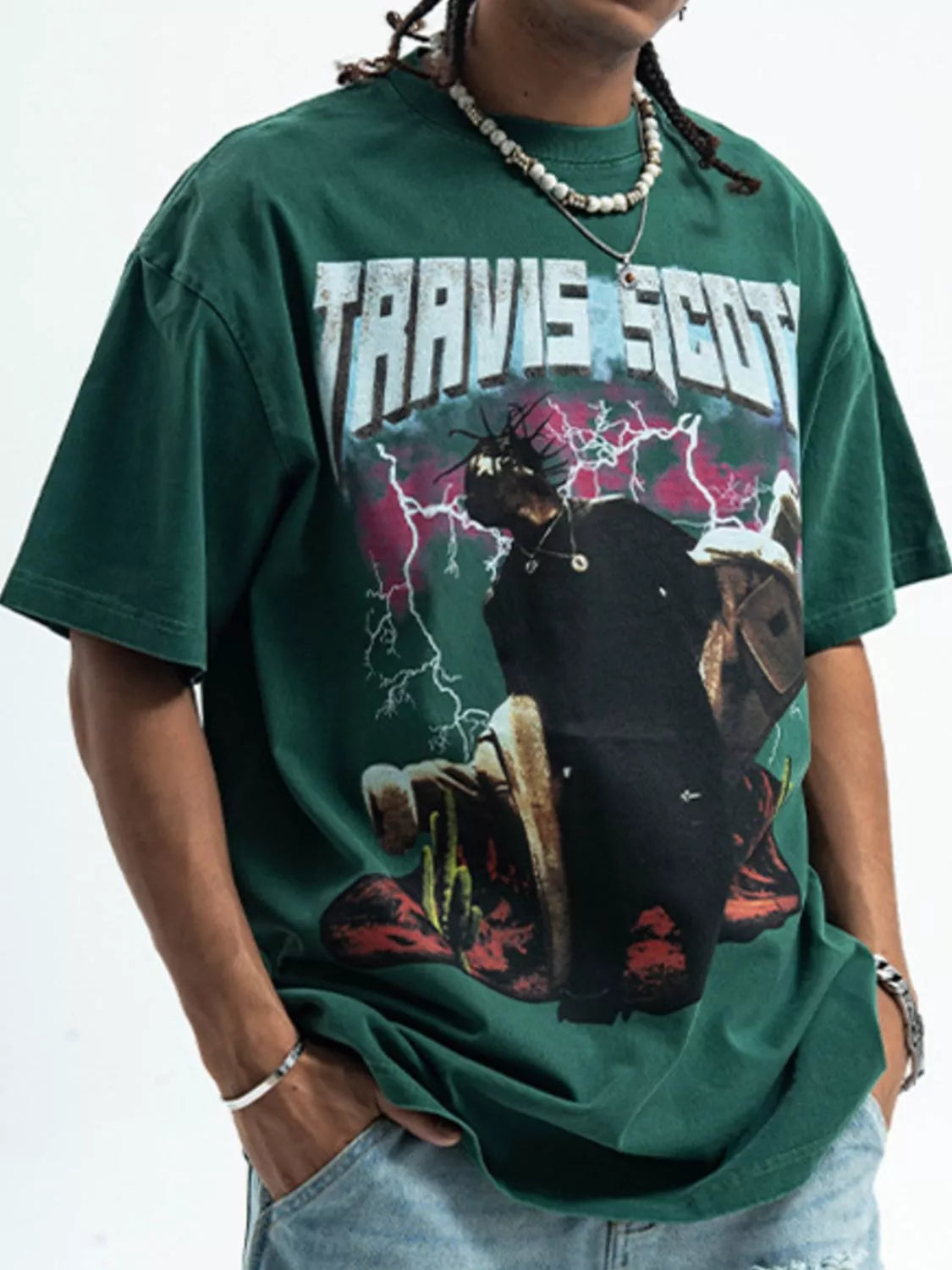 Men's Graphic Round Neck Short Sleeve T-Shirt