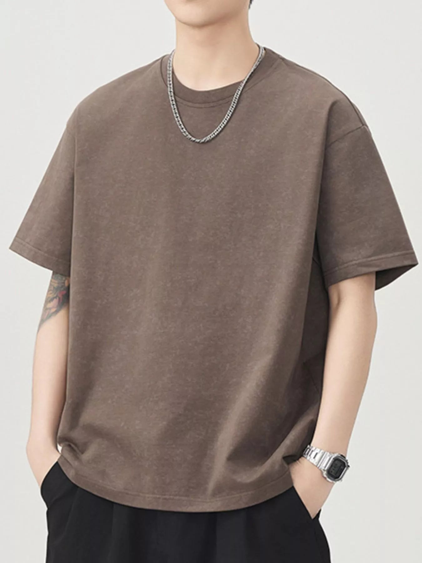 Men's Plus Size Round Neck Short Sleeve T-Shirt