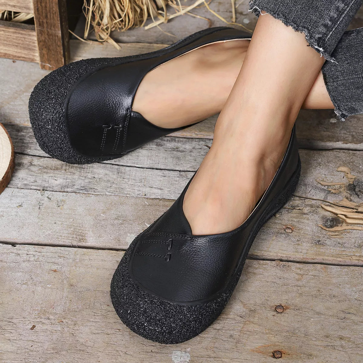 Round Toe Flats Slip-Ons