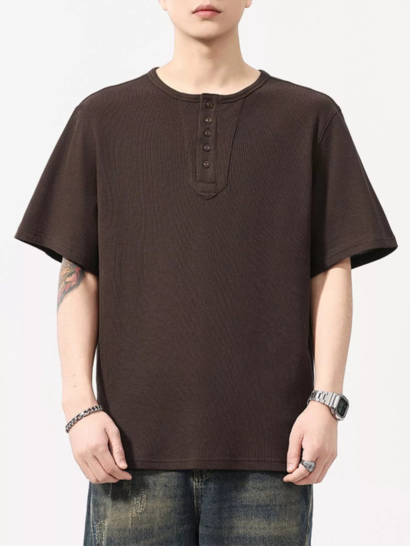 Men's Plus Size Round Neck Short Sleeve T-Shirt