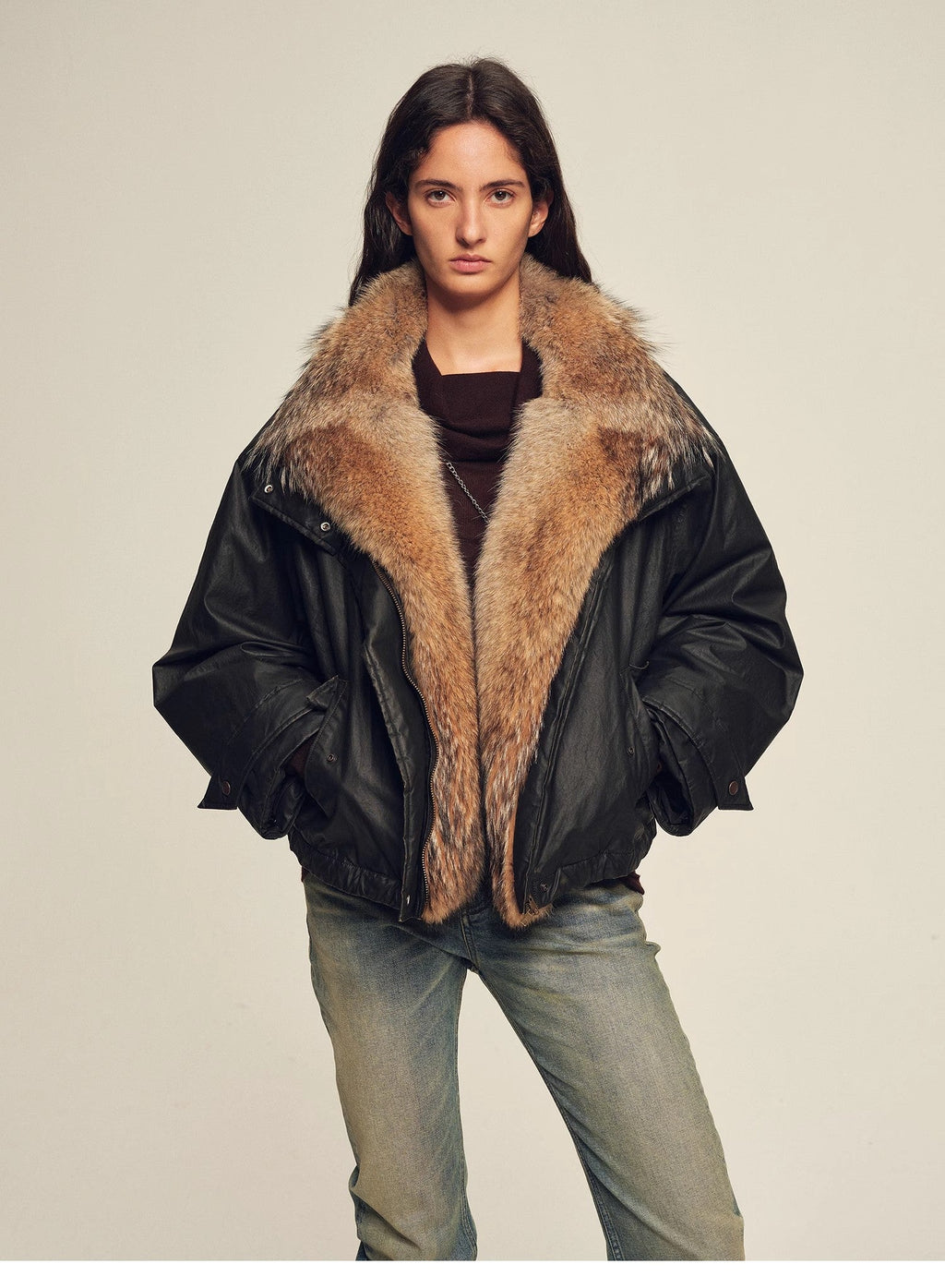 Firelady Fur Women's down fur parka Coyote and Raccoon Fur Collar-“The long night is coming”