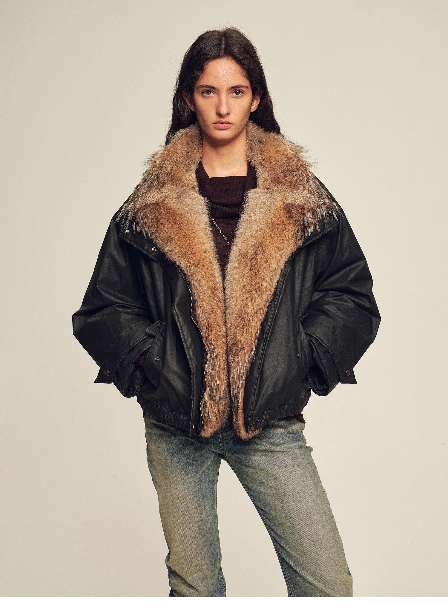Firelady Fur Women's down fur parka Coyote and Raccoon Fur Collar-“The long night is coming”