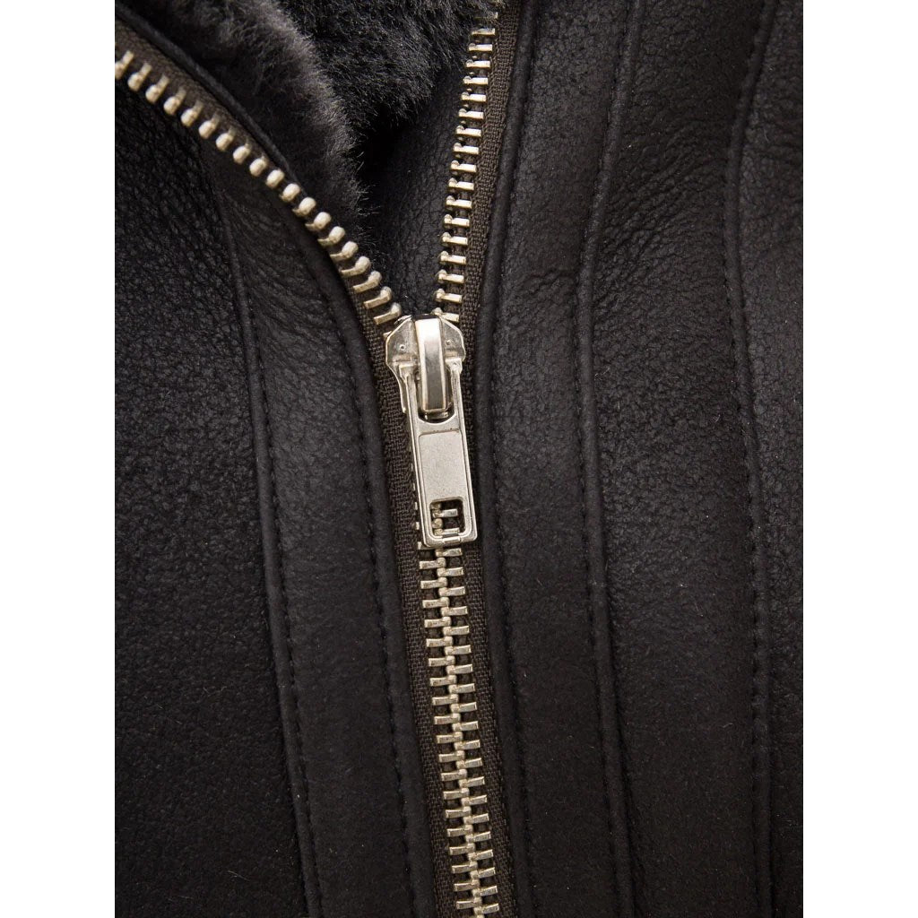 WOMEN BLACK SHEARLING PARKA COAT WYLIE