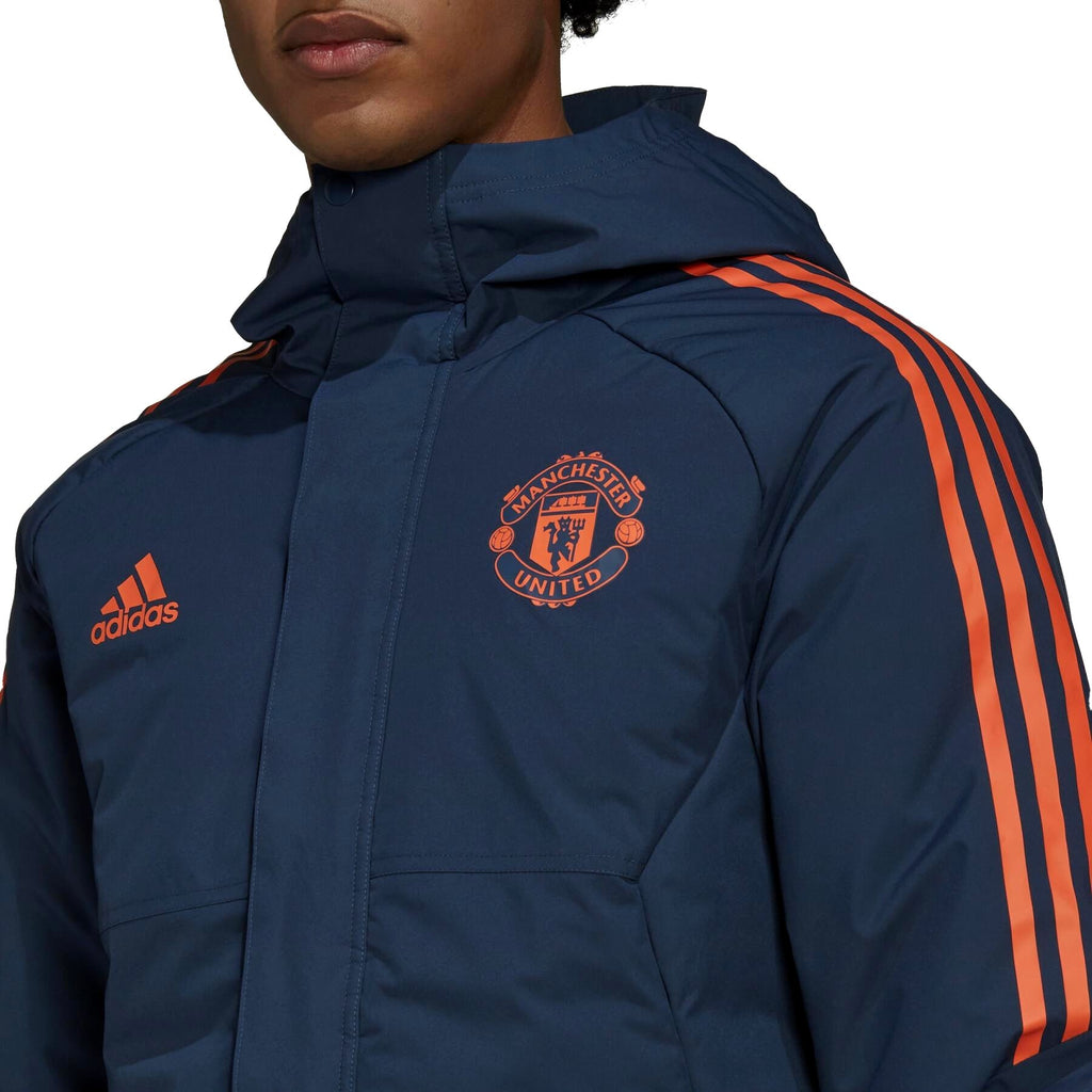 Manchester United bench parka training jacket 2022/23 blue - Adidas