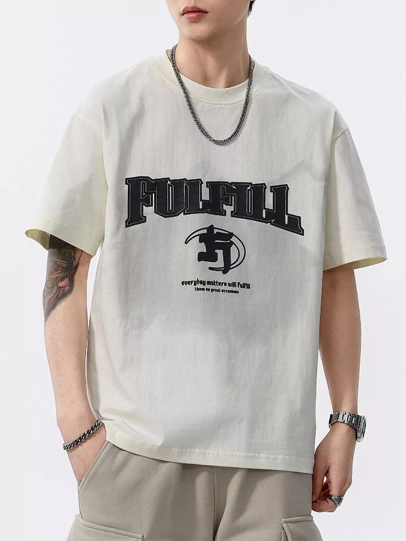 Men's Full Size Round Neck Short Sleeve T-Shirt Plus Size